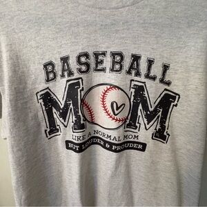 Gildan Gray Baseball Mom Kids Tee